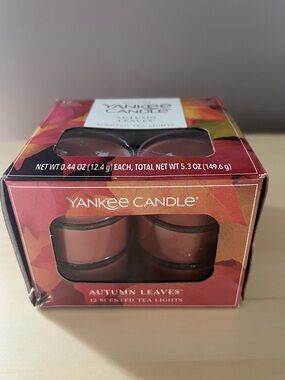 Yankee Candle Autumn Leaves Tea Light Candles 12 Per Box New